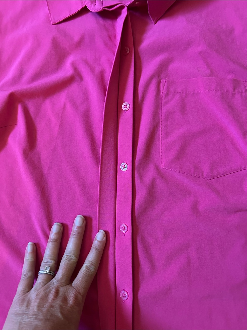 Athleta Everlast Tank Sleeveless Button-Front Blouse in Hot Pink Size XL - Picture 6 of 9
